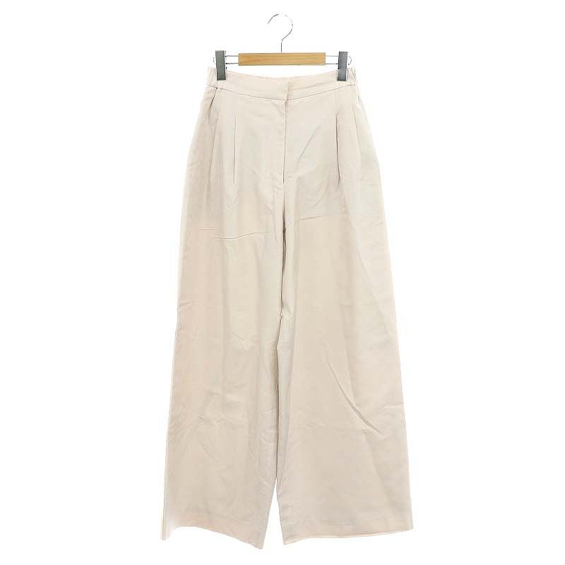 エブール ebure シルクストライプタックパンツ ワイド ジッパーフライ 