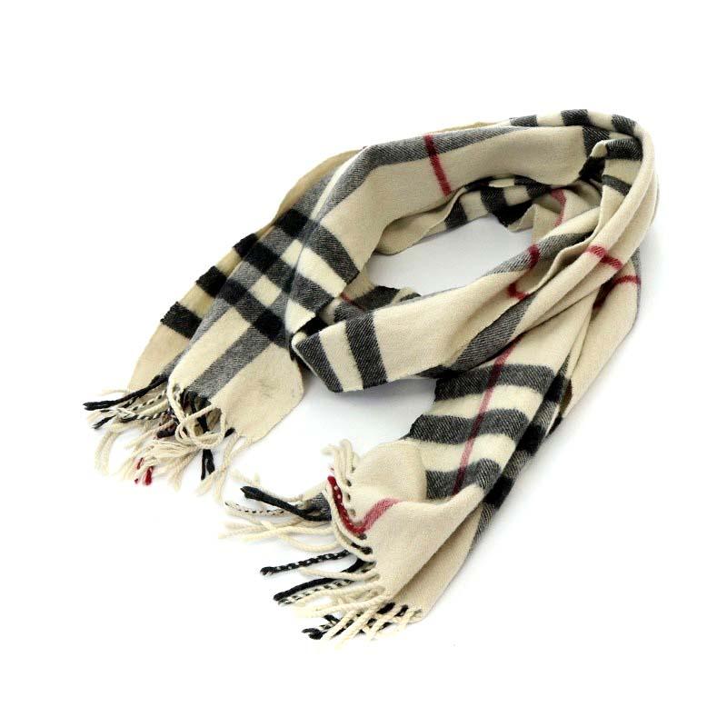バーバリー BURBERRY マフラー ノバチェック カシミヤ フリンジ  