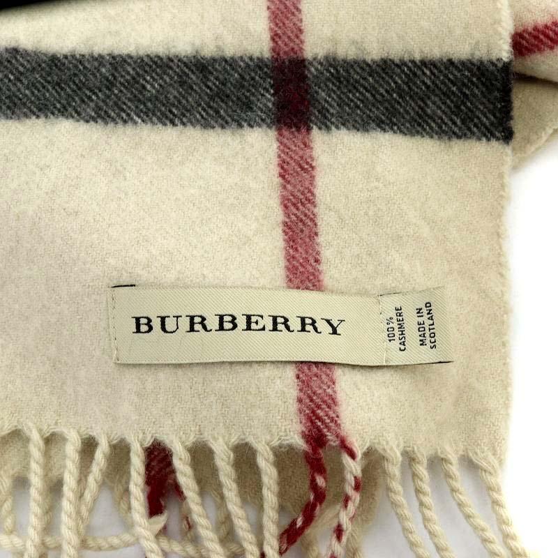 バーバリー BURBERRY マフラー ノバチェック カシミヤ フリンジ  