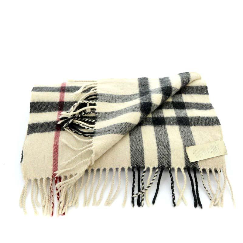 バーバリー BURBERRY マフラー ノバチェック カシミヤ フリンジ  
