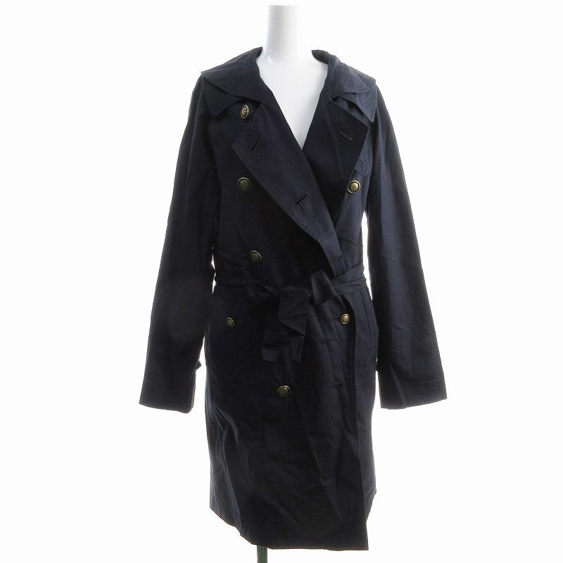 バッカ BACCA トレンチコート ミドル ハーフ丈 2B 38 紺 ネイビー /AI  