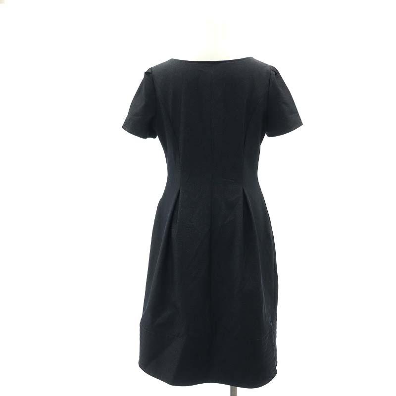 じ*ん様 ルネ　ワンピース Rene（ルネ） Rene 21年 パールジップ ワンピース 膝丈 半袖 34 紺