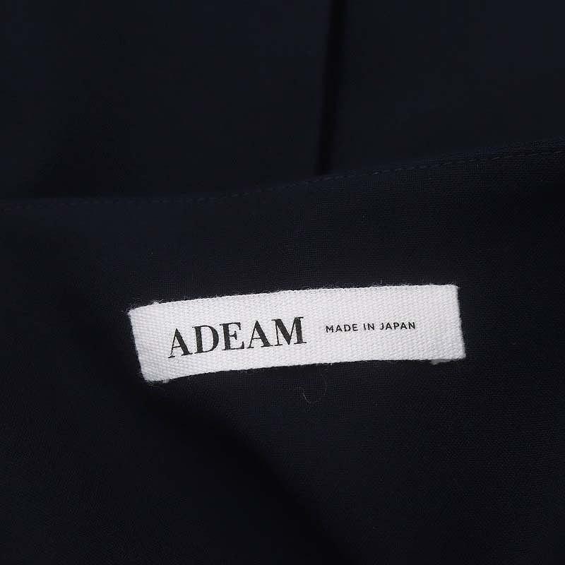 アディアム ADEAM フレアスカート 膝丈 プリーツ 0 紺 ネイビー /NR  