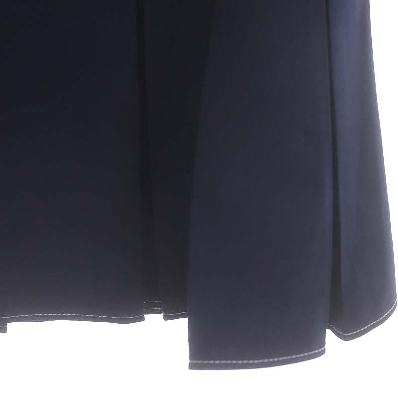 アディアム ADEAM フレアスカート 膝丈 プリーツ 0 紺 ネイビー /NR  