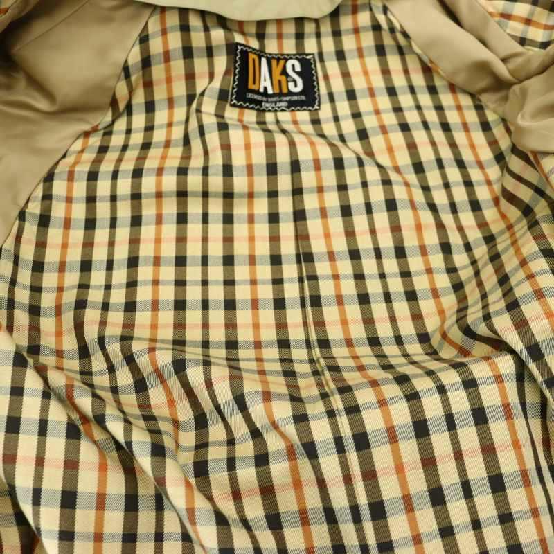 ダックス DAKS チェック トレンチコート ロング 9AB M カーキ ダックス DAKS チェック トレンチコート ロング 9AB M カーキ
