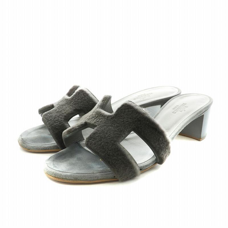 HERMES エルメス オアジス Oasis サンダル チャンキーヒール ミンク  