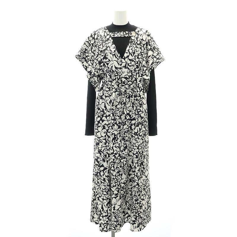 スナイデル 23AW チョーカーニットレイヤードプリントワンピース  