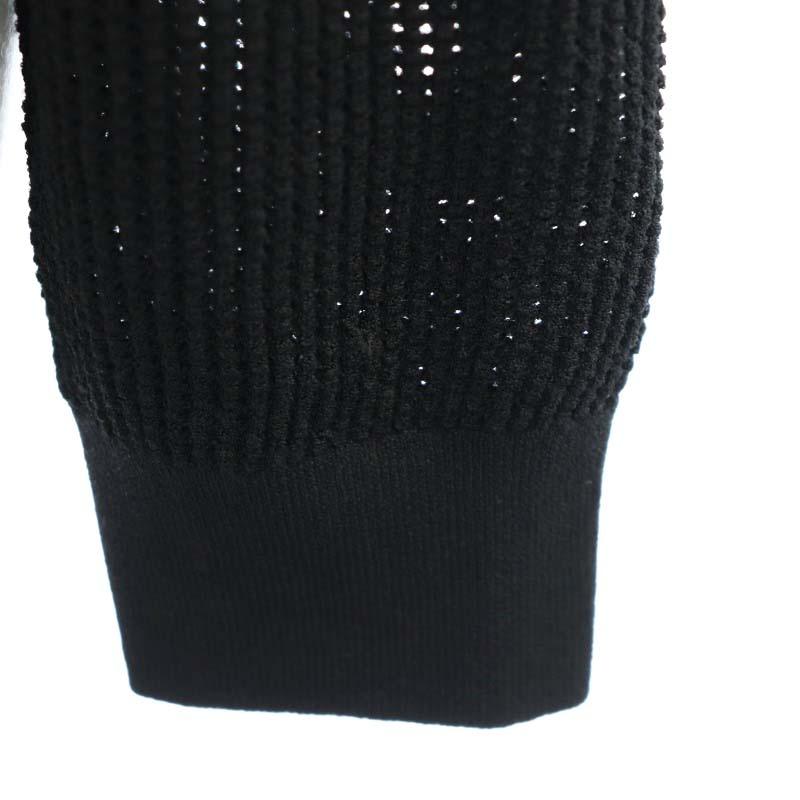 レース　セーター　長袖　セオリー　黒　M theory（セオリー） Theory 24SS Wooster Crepe Knit Pointelle PO