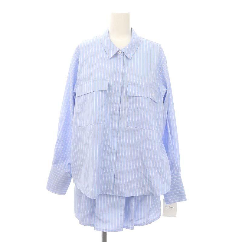 ハーリップトゥ Herlipto 24SS Armace Stripe Shirt Romper  