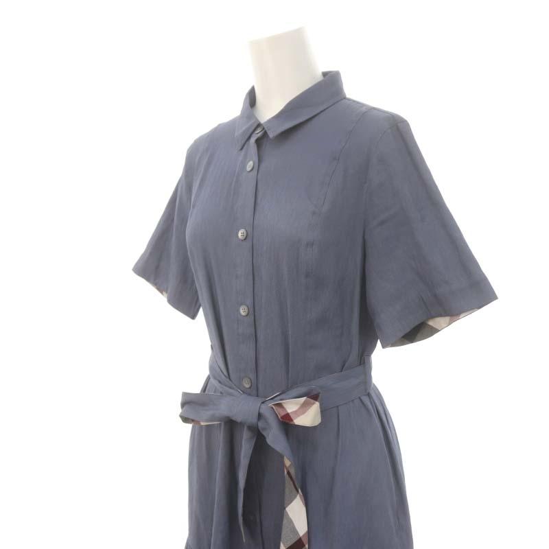 ブルーレーベルクレストブリッジ 24SS スラブシャンブレーツイルドレス  