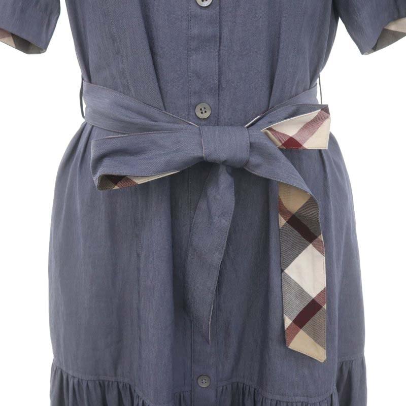 ブルーレーベルクレストブリッジ 24SS スラブシャンブレーツイルドレス  