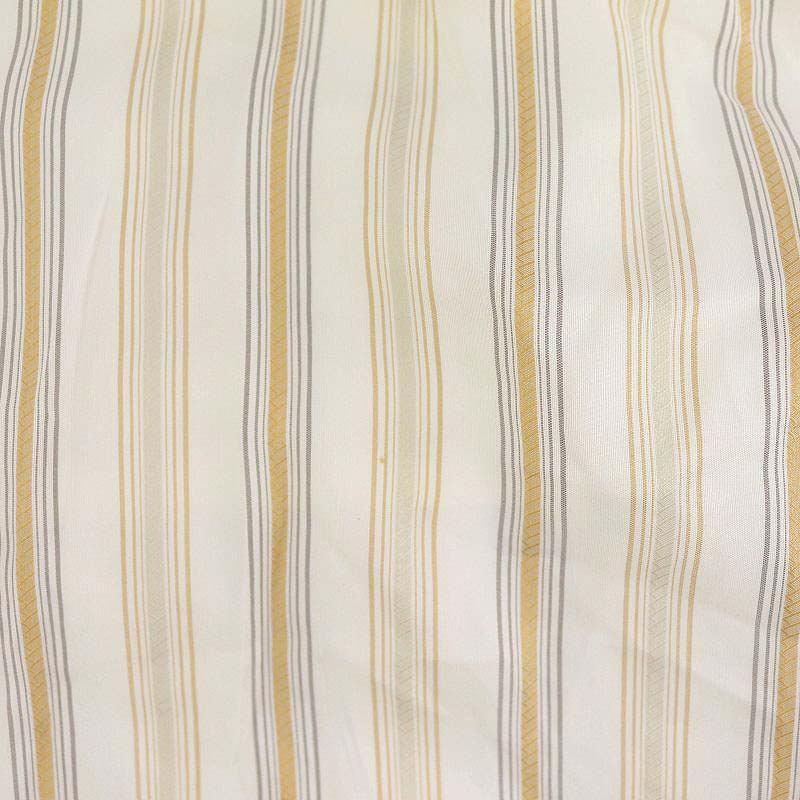 エブール ebure シルクストライプバンドカラーシャツ ブラウス 長袖