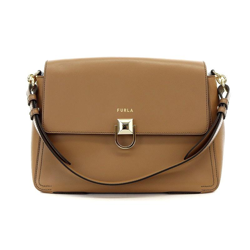 FURLA フルラ Circe M Shoulder bag ハンドバッグ レザー 茶 ブラウン 