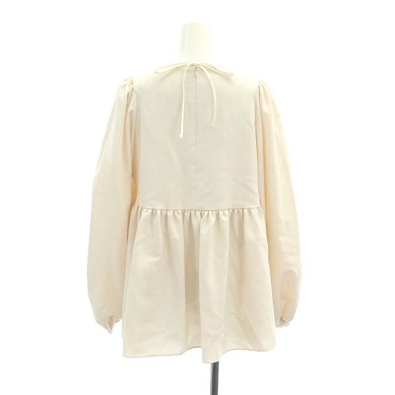 中古】ヨリ yori 24SS ドライツイードパフブラウス 長袖 ギャザー プル  