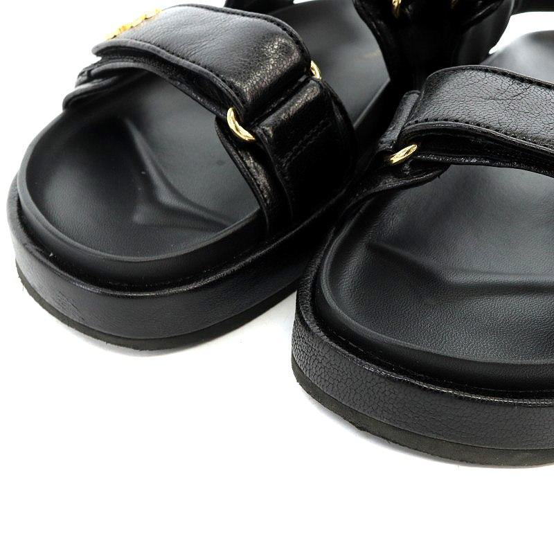 トリーバーチ TORY BURCH キラ スポーツサンダル レザー 6 23cm 黒