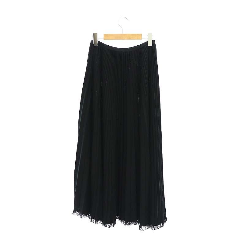 ドゥロワー Drawer コットンフリンジプリーツスカート ニットスカート  