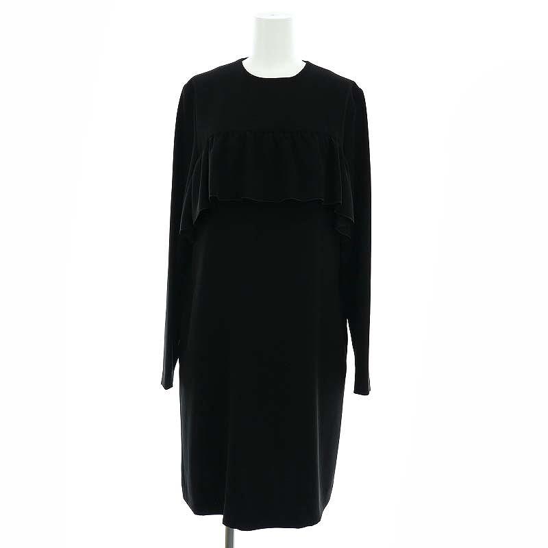 ヨーコチャン YOKO CHAN 胸元フリルロングスリーブショートワンピース  