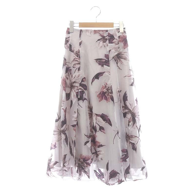 アプワイザーリッシェApuweiser-riche 大花オパールプリントスカート 