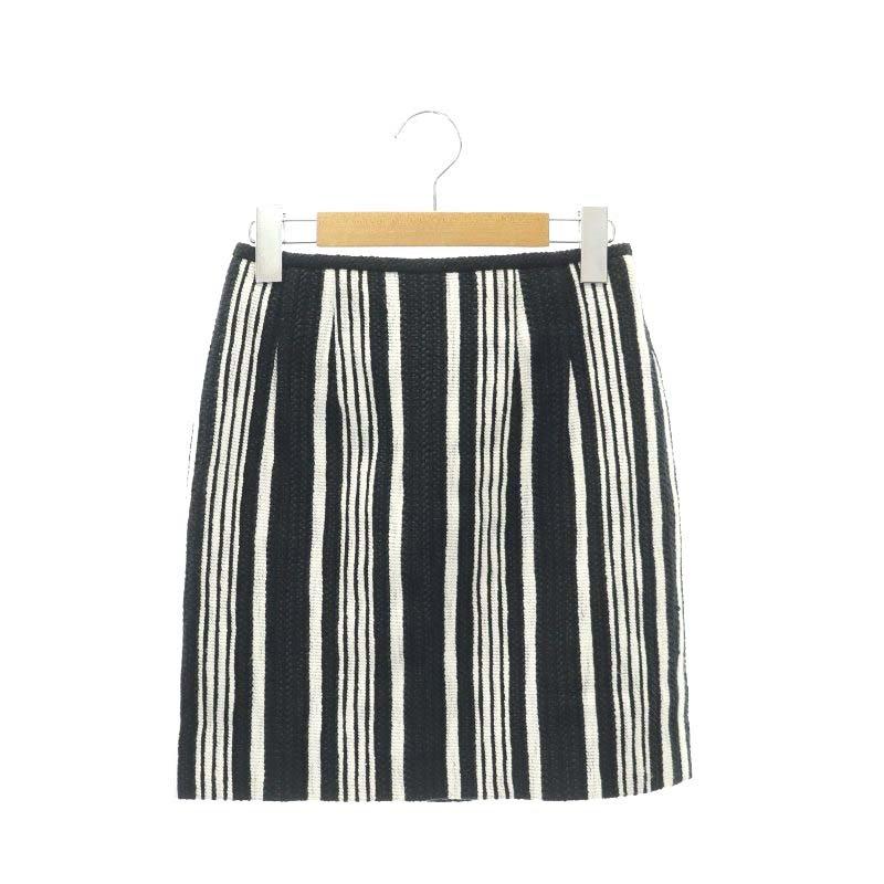 カルヴェン CARVEN ストライプ柄スカート 膝丈 タイト バック 