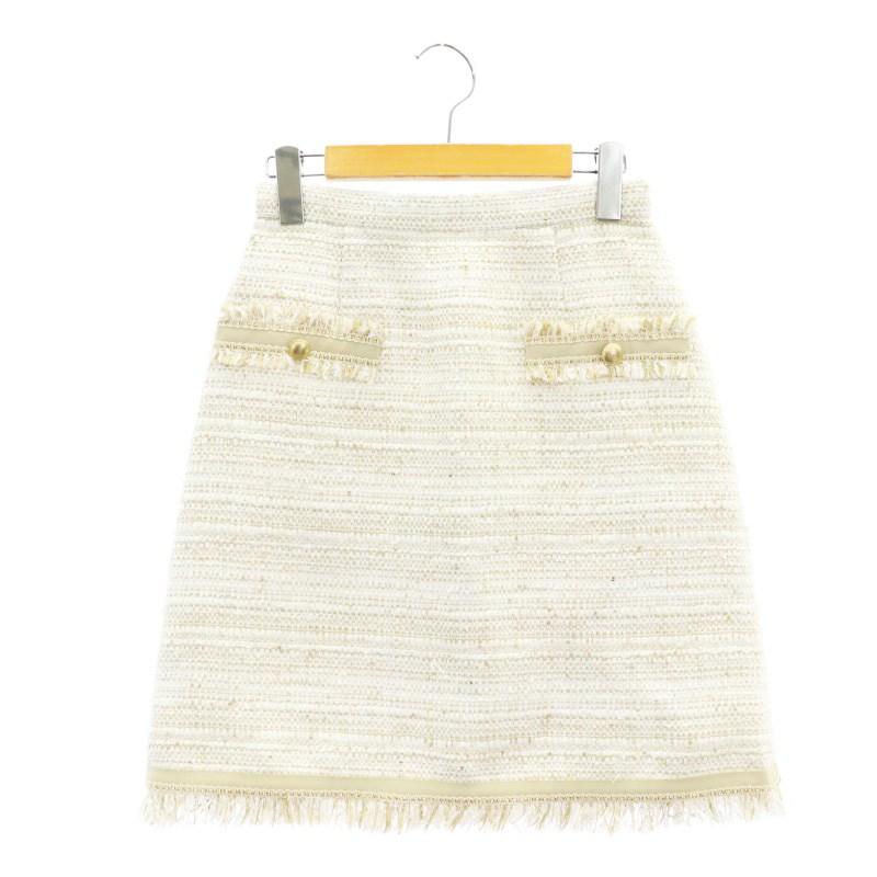 Apuweiser-riche アプワイザーリッシェ フリンジツイード台形スカート  