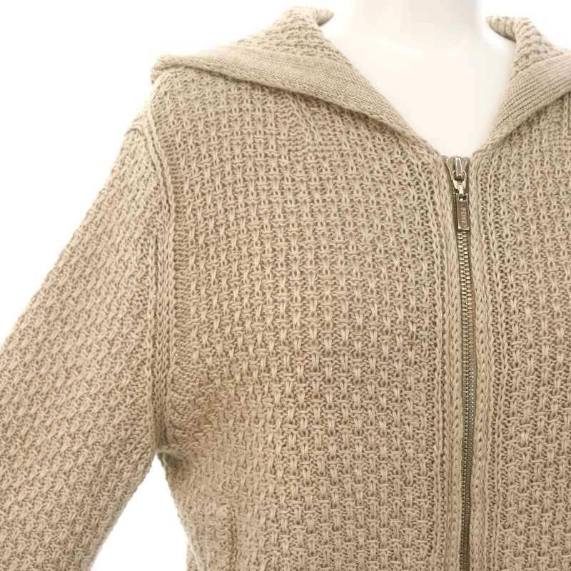 フォクシー FOXEY リネンリュクス ジップアップ ニットパーカー 長袖 
