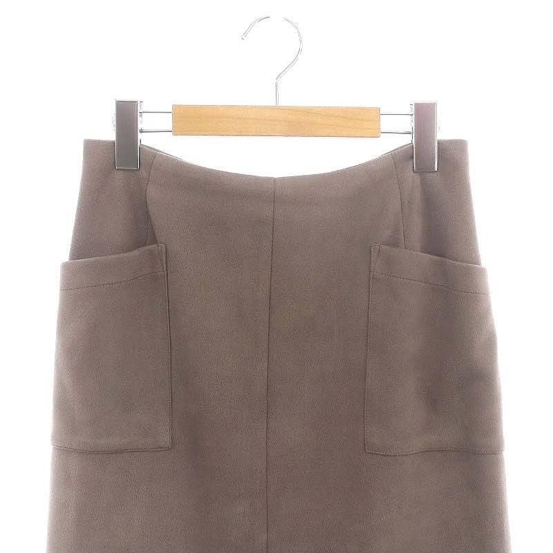 ストラ Stola. スエード巻き風タイトスカート ロング丈 ミモレ丈  