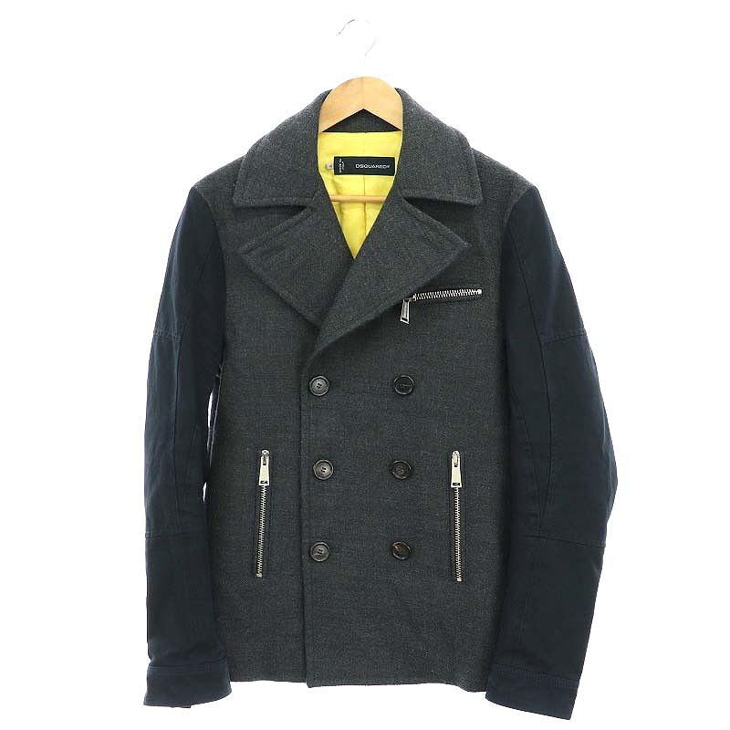 DSQUARED2 ディースクエアード ウール メンズPコート 48ネイビー