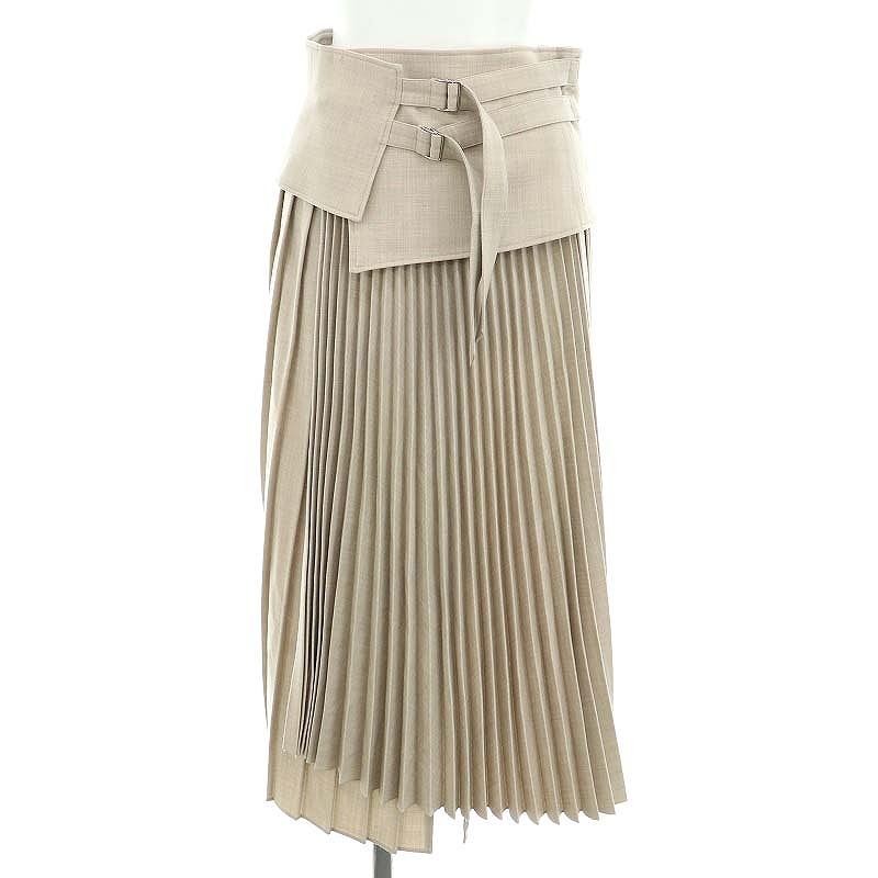 未使用品 メゾンスペシャル MAISON SPECIAL ウールラッププリーツ  