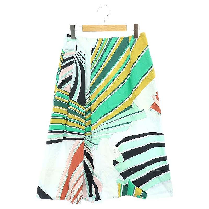 エミリオプッチ EMILIO PUCCI プッチ柄コットンスカート ロング ミモレ 