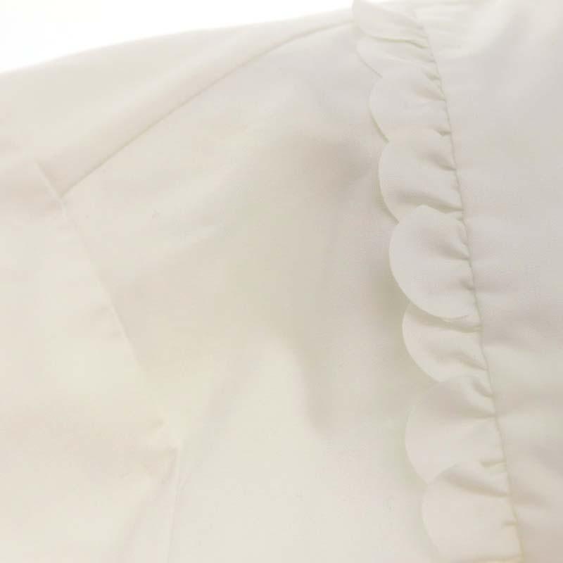 極美品✨yori スカラップカットワークブラウス ホワイト F ヨリ yori 22AW スカラップカットワークブラウス 長袖 F 白