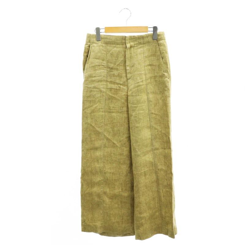 ZARA ザラ リネン ワイドパンツ センタープレス S ベージュ /AT ZARA ザラ リネン ワイドパンツ センタープレス S ベージュ /AT