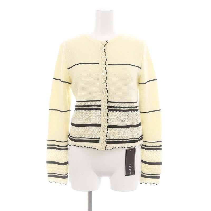 未使用品 フォクシー FOXEY カーディガン フェッテ 長袖 ニット 38  