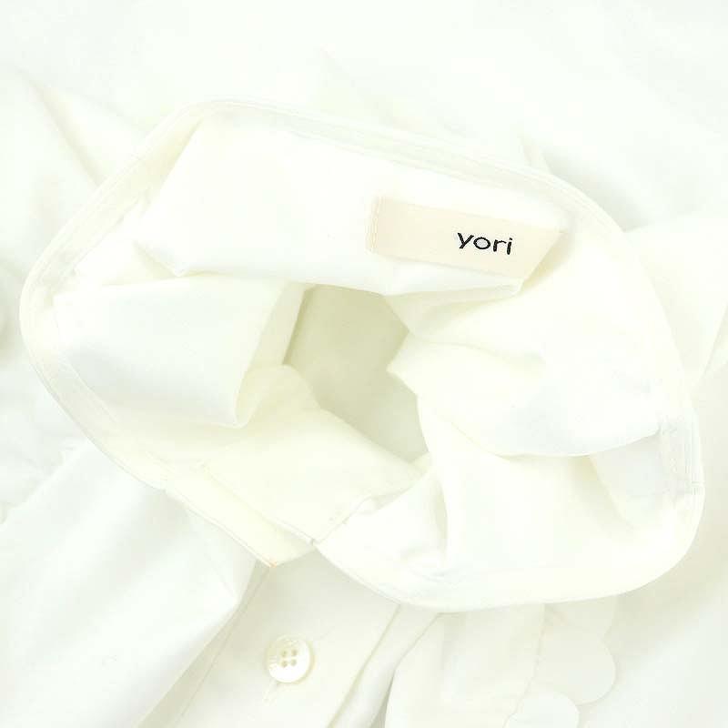 ヨリ yori 22AW スカラップカットワークブラウス 長袖 F 白 ホワイト