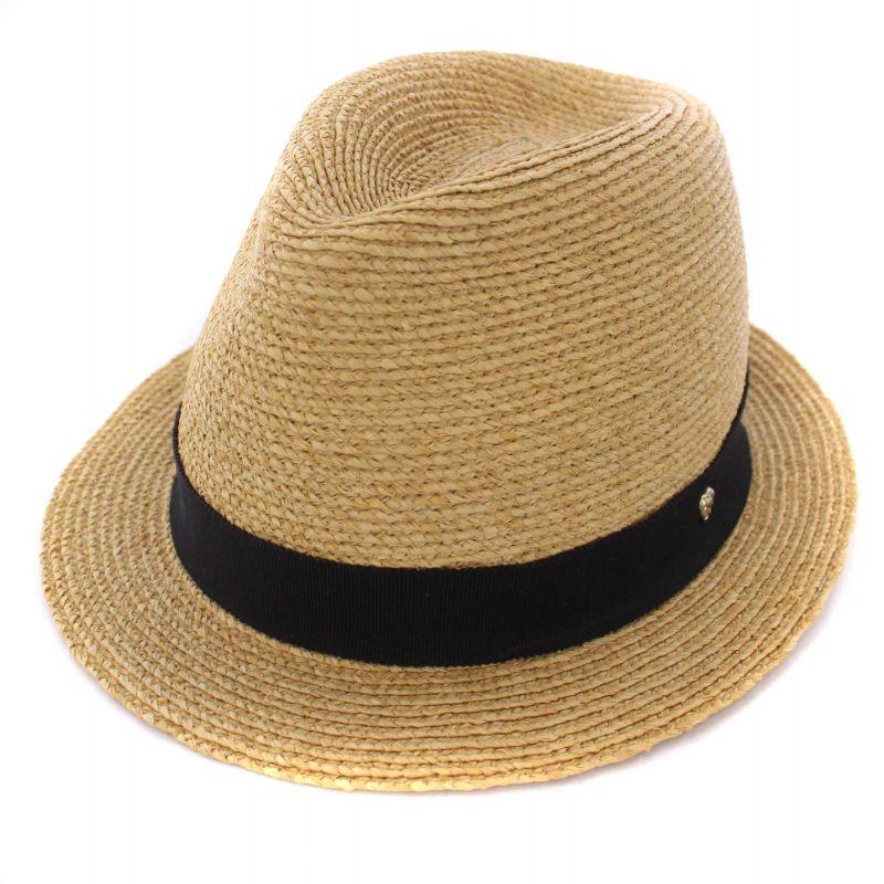 新品ヘレンカミンスキーハット黒タグ付きリボン天然草木パナマ