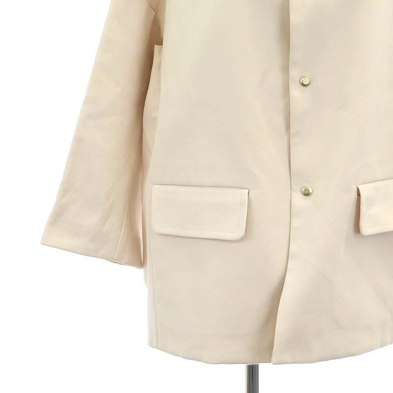 ドゥロワー Drawer D RT2 CO NC SHORT JKT ノーカラー ジャケット 36 