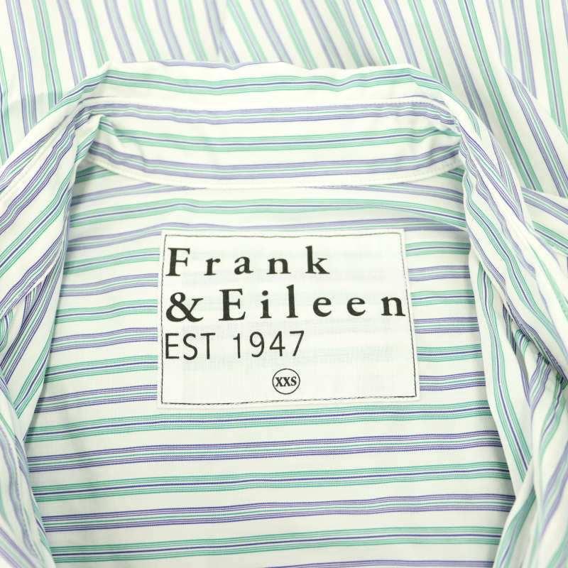 Frank&Eileen SHIRLEY スキッパー ストライプ シャツ 緑