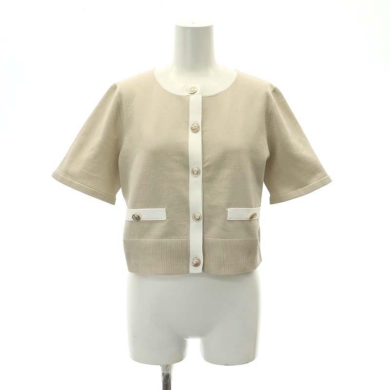 ジャスグリッティー 23AW 配色半袖ジャケットライクカーデ 