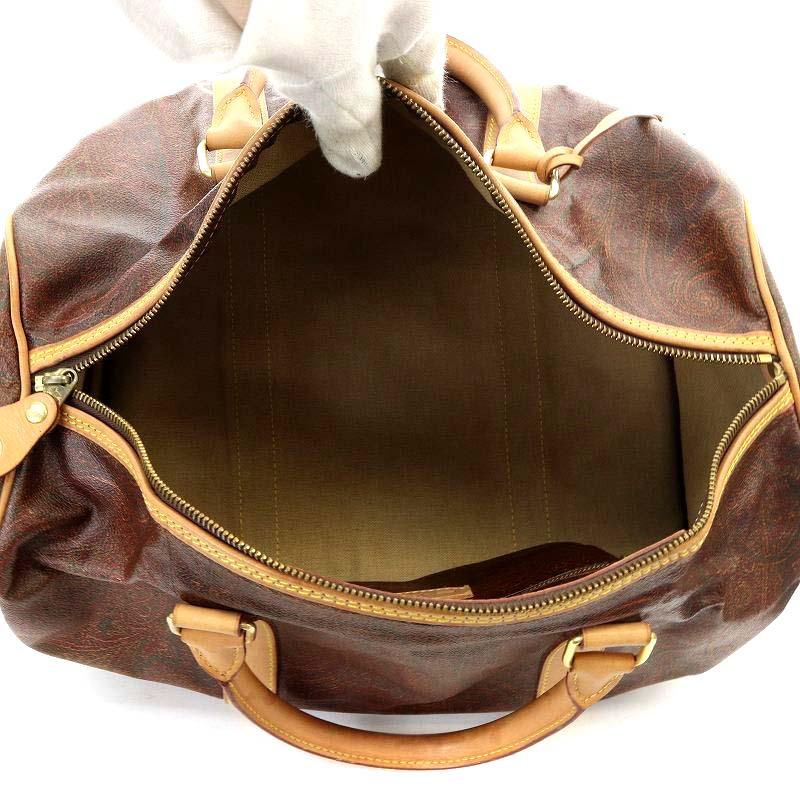 エトロ ETRO ボストンバッグ ハンドバッグ ペイズリー柄 PVC 