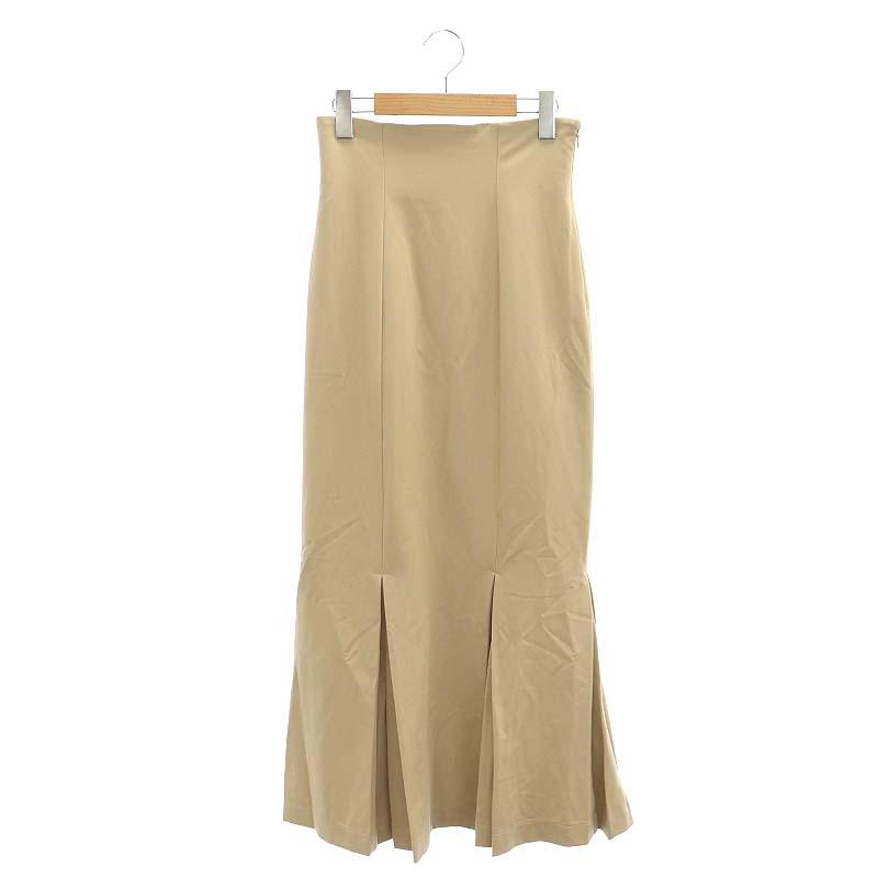ローレン louren mermaid pleats skirt スカート ロング S ベージュ  