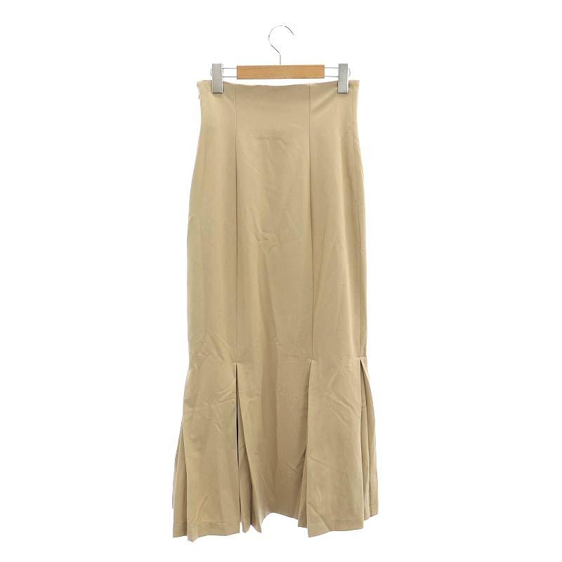 ローレン louren mermaid pleats skirt スカート ロング S ベージュ 