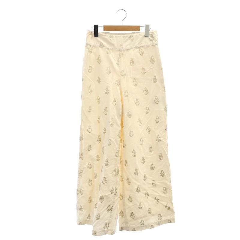 ヌキテパ NE QUITTEZ PAS! Cotton Linen Foil Print Pants ワイド  