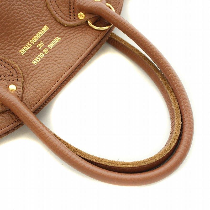 ヤングアンドオルセン EMBOSSED LEATHER ZIP BOAT BAG S エンボス 