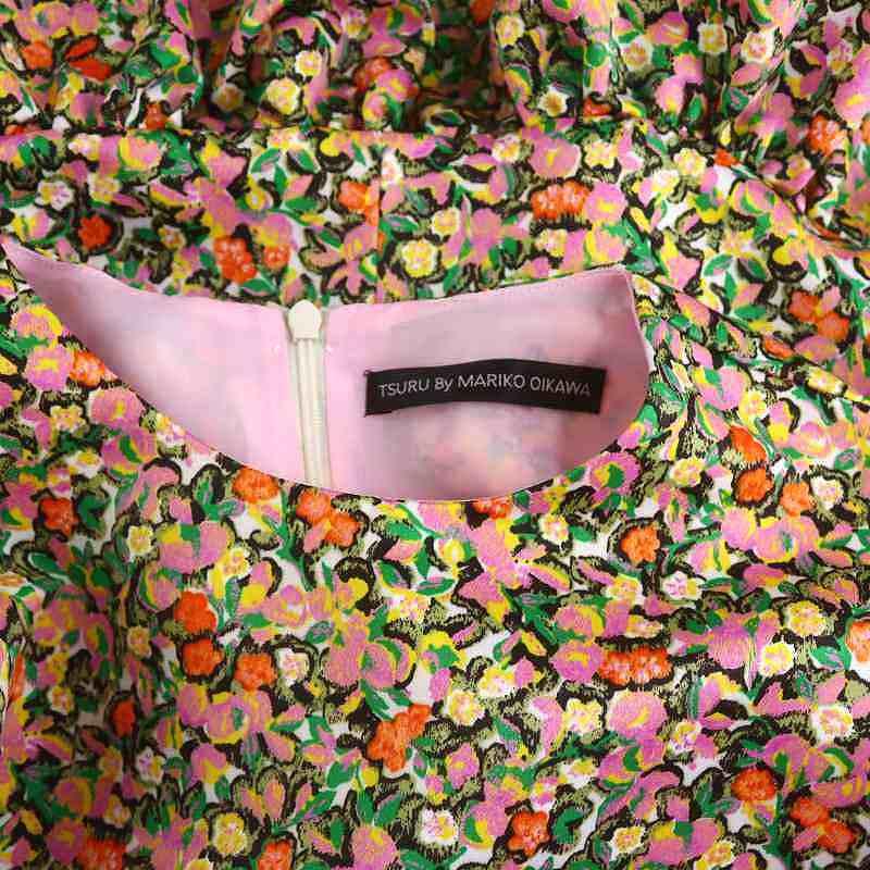 ツル バイ マリコオイカワ 23SS Matine リボン付き 花柄 ペプラム  