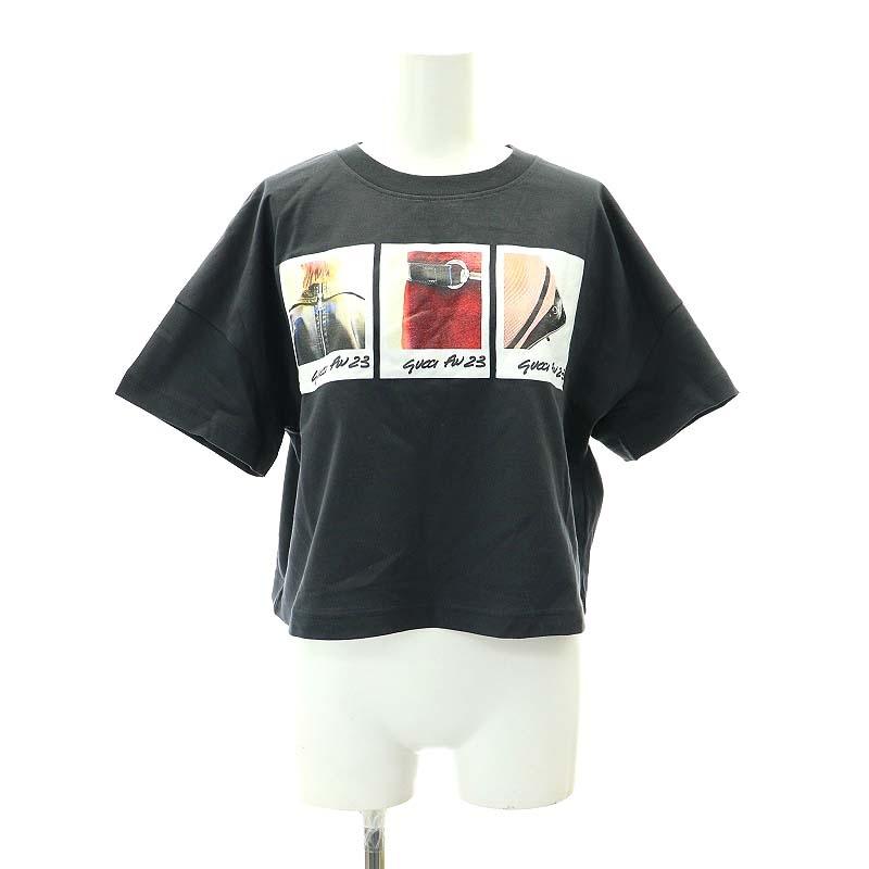 GUCCI グッチ クロップド丈 Tシャツ チェリー ロゴ 刺繍 XXS