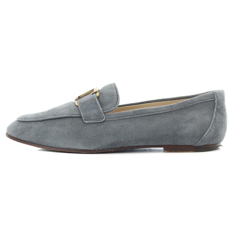 トッズ TOD'S Tタイムレス ローファー スエード 35 22cm グレー トッズ TOD'S Tタイムレス ローファー スエード 35 22cm グレー