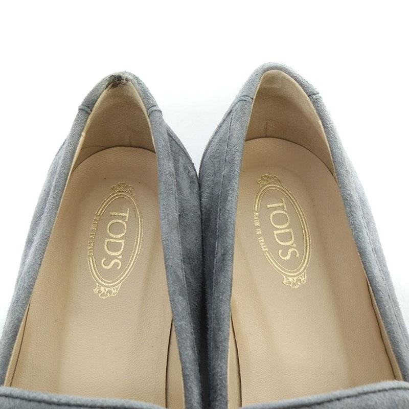 TOD'S グレー スエード ローファー トッズ TOD'S Tタイムレス ローファー スエード 35 22cm グレー