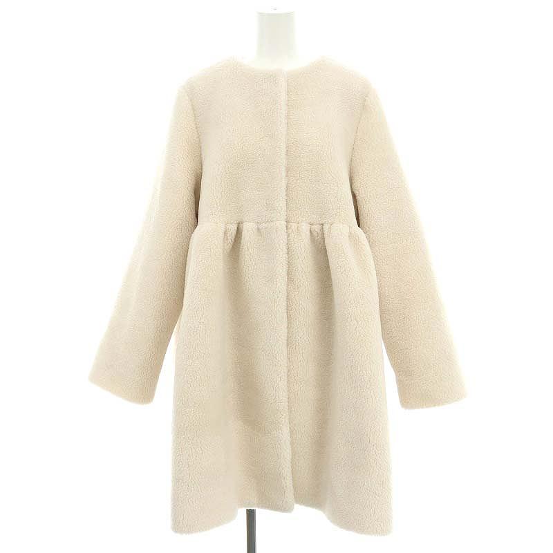 ヨリ yori 23AW もふボアコート アウター ノーカラー ロング 総裏地 38 
