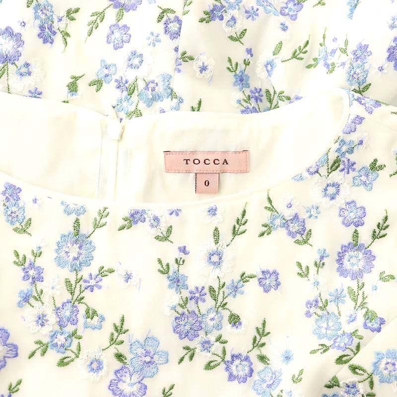 トッカ TOCCA 23SS MAY FLOWERS ドレス 洗える 膝丈 ノースリーブ 刺繍 
