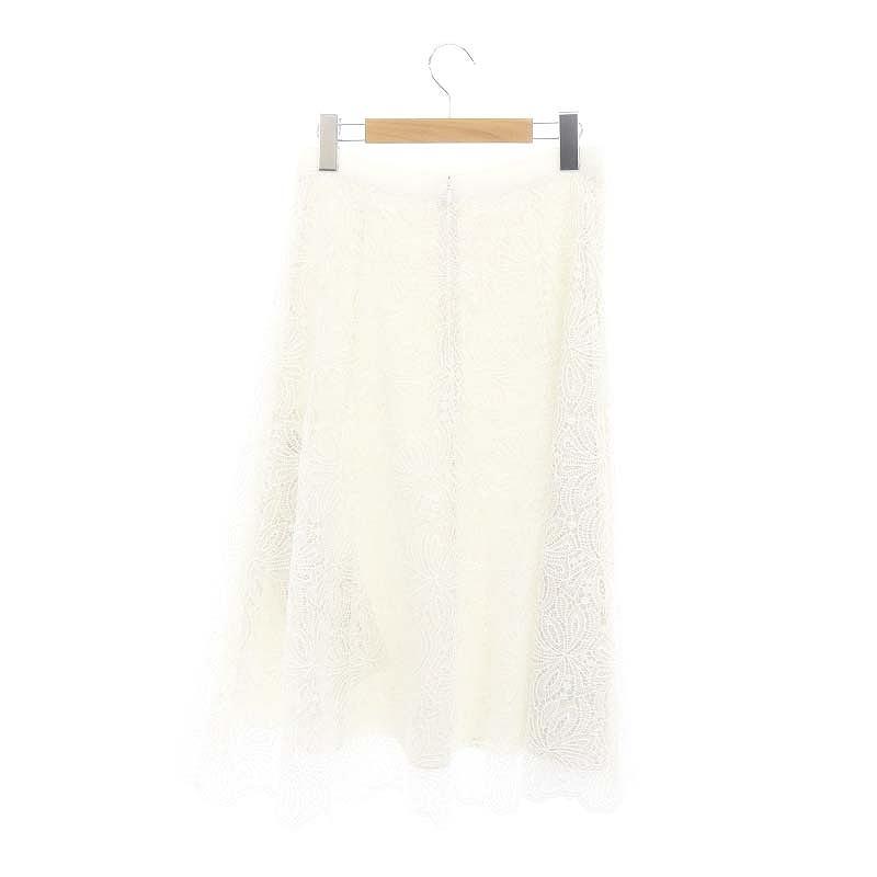 アナイ ANAYI ライトケミカルフラワーレースフレアスカート ミモレ  