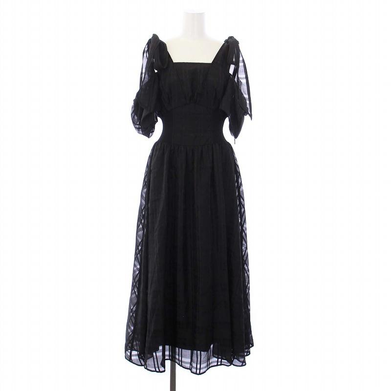 スナイデル SNIDEL 24SS リボンショルダーウエストリブワンピース  